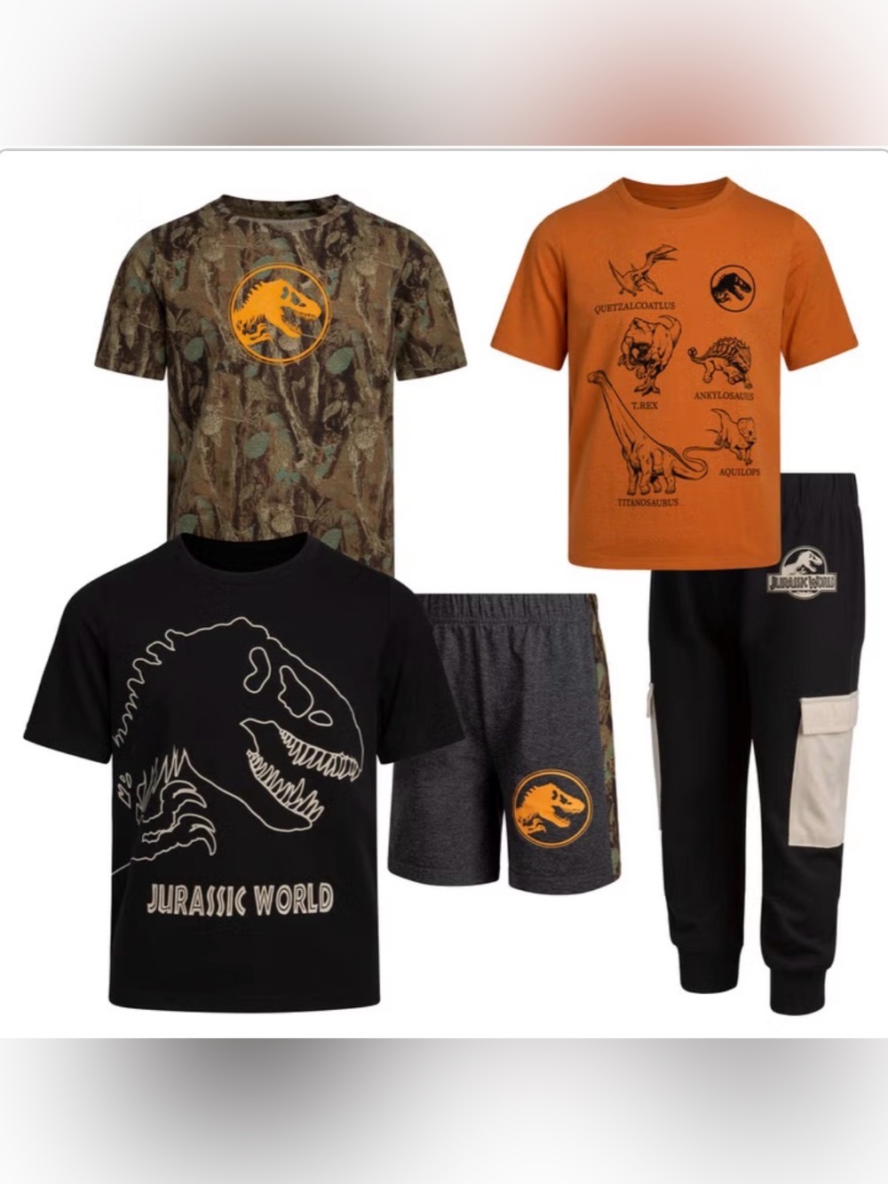 Jurassic World Kids 5-Piece Play Set - Black, Orange, Camo